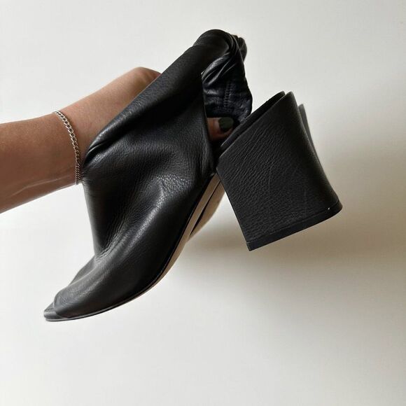 Sigerson Morrison Lenny Twisted Slingback Leather Sandals Black Women's 8.5 - Picture 9 of 13